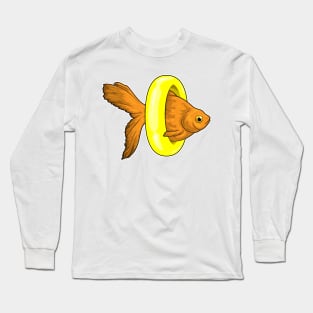 Goldfish Swimming Lifebuoy Long Sleeve T-Shirt